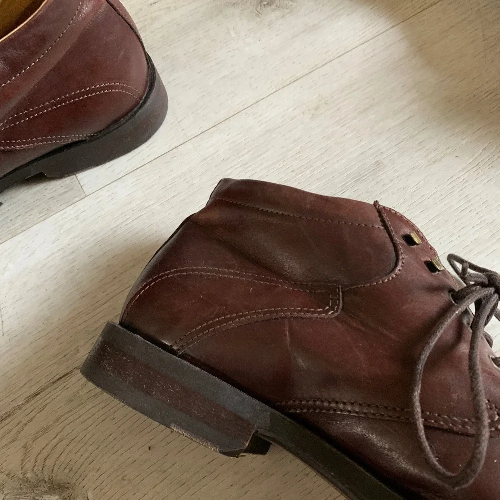 BrassBoot Mens‎ Leather Brown Chukka Boots Lace Up Made In Italy Classic Dressy